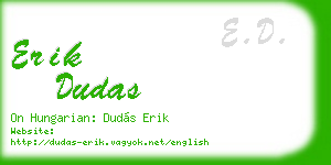erik dudas business card