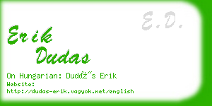 erik dudas business card